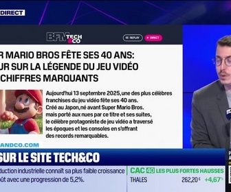 Replay Tech & Co, la quotidienne - À lire sur le site Tech&Co : Super Mario Bros fête ses 40 ans, retour sur la légende du jeu vidéo en 10 chiffres marquants, par Sylvain Trinel - 15/09