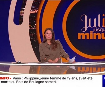 Replay Julie jusqu'à minuit - Meurtre de Philippine : un suspect interpellé - 24/09