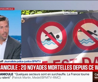 Replay BFM Première - Canicule: la ministre des Sports évoque une vingtaine de décès par noyade depuis le début du week-end