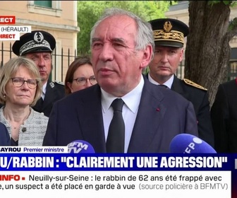 Replay BFM Story - Rabbin agressé: Aucune faiblesse face à la haine contre des concitoyens, affirme François Bayrou