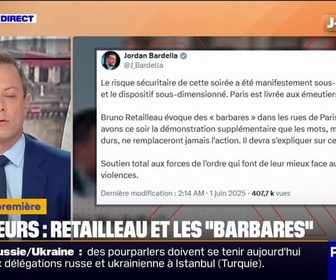 Replay Politique Première - ÉDITO - Débordements en marge de la victoire du PSG: Bruno Retailleau est critiqué pour avoir qualifié les casseurs de 'barbares'