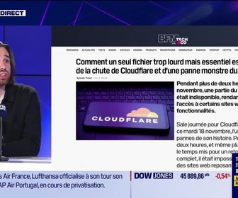 Replay Tech & Co, la quotidienne - À lire sur le site Tech&Co : Comment un seul fichier trop lourd mais essentiel est à l'origine de la chute de Cloudflare et d'une panne monstre du net, par Raphaël Raffray - 20/11