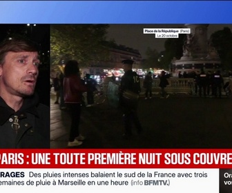 Replay BFM Première - Mise en place d'un couvre-feu: La nuit a été relativement calme, décrit un habitant du Xe arrondissement de Paris