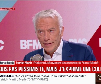 Replay Face à Face - Test anti-drogue dans les entreprises: Ça ne me choquerait pas dans des conditions réglementées, assure Patrick Martin, président du Medef