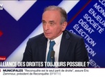 Replay BFM Politique - Le Rassemblement national est à la fois un adversaire et un allié potentiel, affirme Éric Zemmour, président de Reconquête!