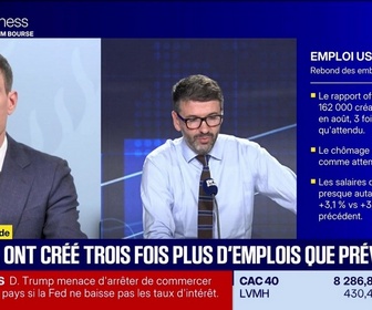 Replay BFM Bourse - L'éco du monde : Les États-Unis ont créé trois fois plus d'emplois que prévu - 04/09