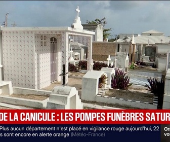 Replay BFM Première - Canicule: partout en France les services de pompes funèbres sont particulièrement sollicités
