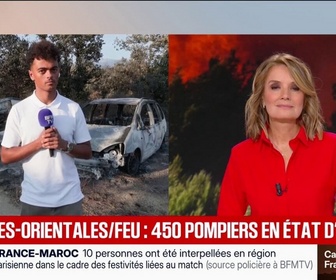 Replay BFM Première - Incendies dans les Pyrénées-Orientales: toujours 450 pompiers en alerte à l'Ille-sur-Têt et 5 autres communes alentours
