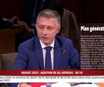 Replay 100% Sénat - Budget 2025 : Gil Avérous, ministre des sports auditionné