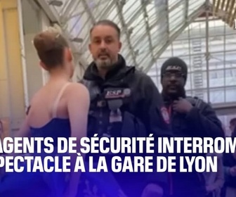 Replay L'image du jour - Des agents de la sécurité interrompent un spectacle à la gare de Lyon