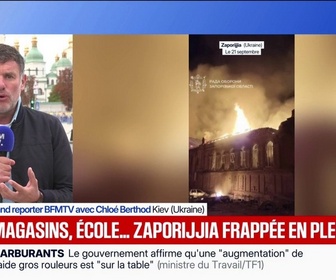 Replay BFM Première - Université, centre commercial...La ville ukrainienne de Zaporijjia durement touchée par des attaques de drones russes