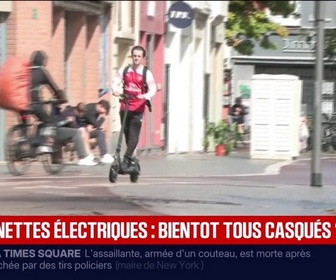 Replay BFM Première - Trottinettes électriques: le casque devient obligatoire dans le Nord et le Pas-de-Calais à partir de ce 1er septembre