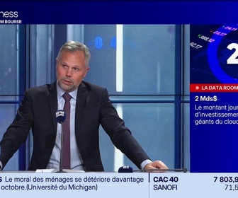 Replay BFM Bourse - La Data Room : 5 000 Mds de dollars : L'écart d'ici 2030 entre les investissements faits dans les datacenters dans le monde entier entre le scénario bear et le scénario bull (300GW de capacités installées). - 09/