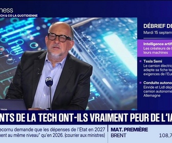 Replay Tech & Co, la quotidienne - Les géants de la tech ont-ils vraiment peur de l'IA ? - 15/09