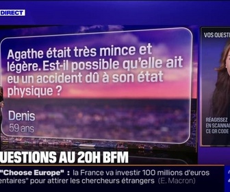 Replay Disparition d'Agathe: circonstances de sa mort, suites de l'enquête... Vos questions au 20H BFM