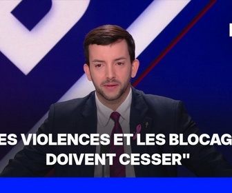 Replay BFM Politique - Colère lycéenne: Jean-Philippe Tanguy (RN) appelle à cesser les violences et les blocages