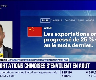 Replay BFM Bourse - L'éco du monde : Les exports chinois en hausse de 25% en août - 08/09