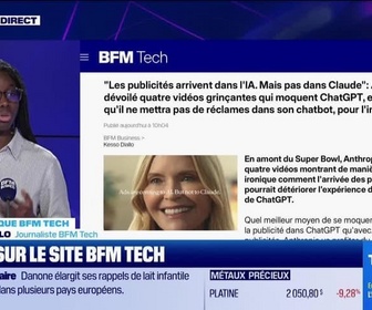 Replay Tech & Co, la quotidienne - À lire sur le site Tech&Co : Anthropic a dévoilé quatre vidéos grinçantes qui moquent ChatGPT, et rappelle qu'il ne mettra pas de réclames dans son chatbot, pour l'instant, par Kesso Diallo - 05/02