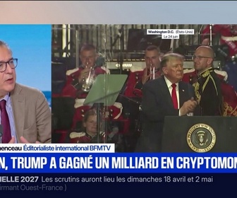 Replay BFM Première - Donald Trump a enregistré environ 1,2 milliard de dollars de revenus provenant de ses activités dans les cryptomonnaies en 2025