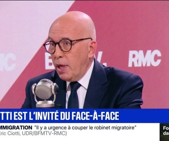 Replay Face à Face - Il faut l'entendre: Éric Ciotti (UDR) réagit aux propos de Michel Houellebecq, qui dit envisager une guerre civile en France