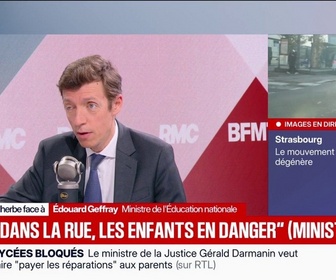 Replay Face à Face - Édouard Geffray, ministre de l''Éducation nationale, appelle les parents à se mobiliser et à dire à leurs enfants de ne pas aller dans les blocus de lycées