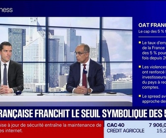 Replay BFM Bourse - Le Club : Émeutes, les taux français franchissent 5 %, au plus haut depuis 2002 - 21/10