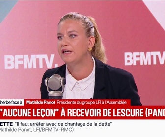 Replay Face à Face - Nous n'avons aucune leçon à recevoir de quelqu'un qui a fait 1.200 milliards de dette: Mathilde Panot répond à Roland Lescure