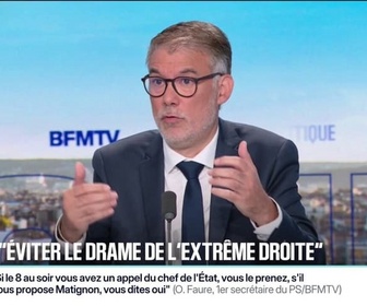 Replay BFM Politique - Olivier Faure (PS) assure qu'il n'a plus de contact avec Jean-Luc Mélenchon (LFI) depuis plus de deux ans
