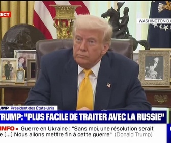 Replay BFM Story - Accord de paix en Ukraine: Les questions de sécurité viendront plus tard, c'est facile à résoudre, affirme Donald Trump