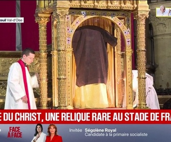Replay BFM Première - La tunique du Christ, conservée à Argenteuil, va être exposée au Stade de France lors de la visite du pape