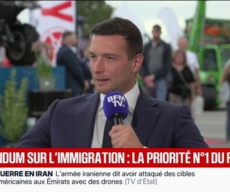 Replay BFM Première - Le RN souhaite un référendum sur l'immigration en cas de victoire à la présidentielle