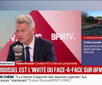 Replay Face à Face - Fabien Roussel, candidat PCF à l'élection présidentielle, estime qu'il faut mettre un stop sur l'économie de guerre, sur le surarmement de la France et l'Union européenne