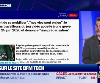 Replay Tech & Co, la quotidienne - À lire sur le site Tech&Co : Il est urgent de se mobiliser, nos vies sont en jeu, le Syndicat des travailleurs du jeu vidéo appelle à une grève nationale le 25 juin 2026 et dénonce une précarisatio