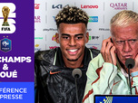 Replay La conférence de presse de Didier Deschamps et de Désiré Doué à la veille du 1/8 entre la France et le Paraguay !