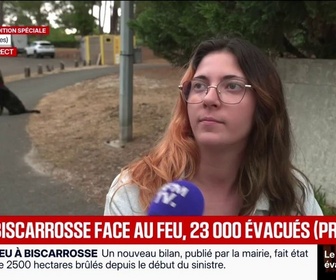 Replay BFM Première - On est parti par prévention, car on savait que les feux allaient être incontrôlables: les habitants de Biscarrosse appelés à évacuer
