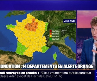 Replay 20H BFM - Pluie-inondation: 14 départements français en alerte orange