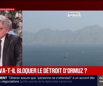 Replay BFM Politique - Blocage naval américain du détroit d'Ormuz: Si Donald Trump s'aventurait à ça, un petit coup de fil de Xi Jinping ramènerait les choses à leur réalité, affirme Thierry Breton