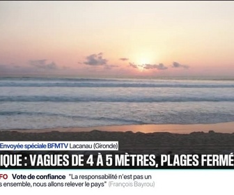 Replay 20H BFM - Océan Atlantique: des plages fermées suite à des vagues de quatre à cinq mètres de haut
