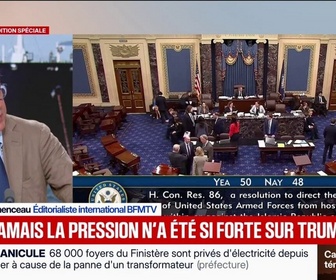 Replay BFM Première - Retrait des forces américaines contre l'Iran demandé par le Congrès: un revers symbolique pour Donald Trump