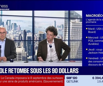 Replay BFM Bourse - Le Club : Le pétrole retombe sous les 90 dollars - 25/08