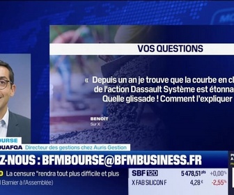 Replay BFM Bourse - Culture Bourse : Depuis un an je trouve que la courbe en cloche de l'action Dassault Système est étonnante. Quelle glissade ! Comment l'expliquer ? - 03/12