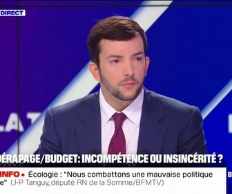 Replay BFM Politique - Budget: pour Jean-Philippe Tanguy, le gouvernement précédent à sciemment trompé les Français