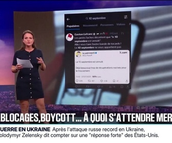 Replay 20H BFM - Grèves, blocages, boycott: à quoi faut-il s'attendre ce mercredi 10 septembre ?