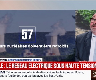 Replay BFM Première - Canicule: EDF alerte sur de possibles baisses de production d'électricité dans le parc nucléaire
