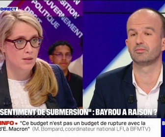 Replay BFM Politique - Sentiment de submersion: C'est faux, répond Manuel Bompard (LFI) à François Bayrou