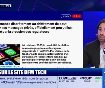 Replay Tech & Co, la quotidienne - À lire sur le site Tech&Co : Instagram renonce discrètement au chiffrement de bout en bout pour ses messages privés, officiellement peu utilisé, mais fragilisé par la pression des régulateurs, par Raphaël Raffray - 17/03