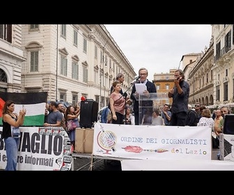 Replay Les journalistes italiens rendent hommage à leurs collègues tués dans le conflit de Gaza