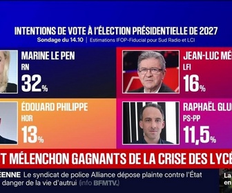Replay BFM Grand Soir - Le Pen et Mélenchon gagnants de la crise des lycées ? - 14/10