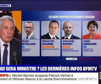 Replay Julie jusqu'à minuit - Ministres : les noms de la liste de Barnier - 19/09