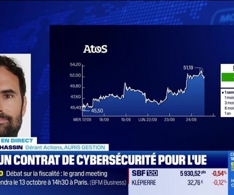 Replay BFM Bourse - Atos porté par un contrat de cybersécurité avec l'UE - 24/09